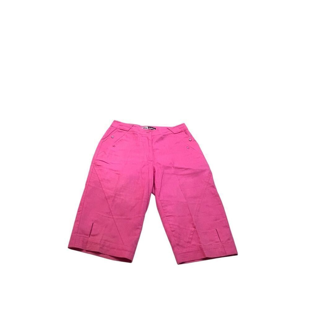 Jamie Sadock Women's Wide Leg Linen Cotton Cropped Trouser Pants Pink Size 4